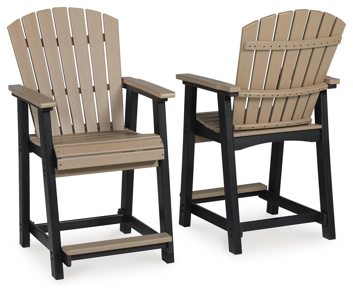 Boca Trail - Black / Driftwood - Barstool (Set of 2)