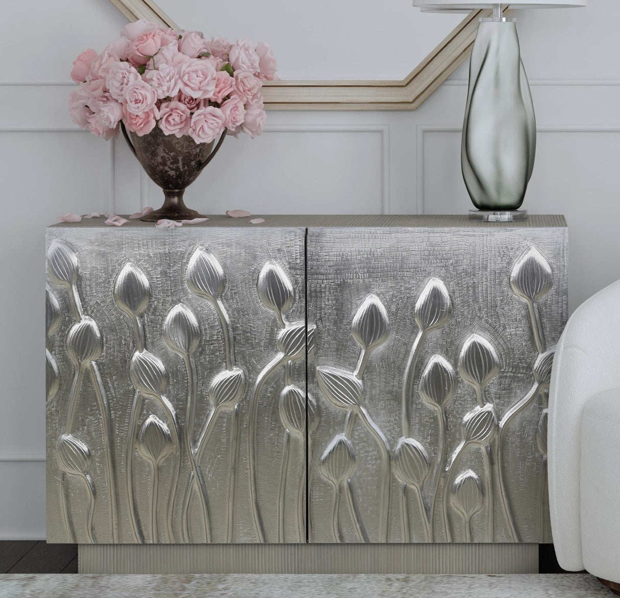 Petal - Bar Cabinet - German Silver