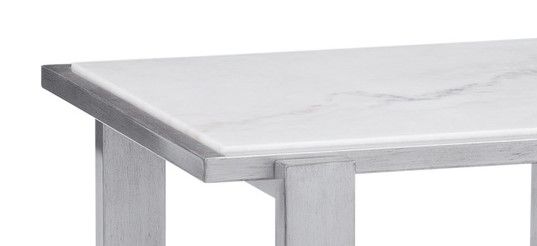 Hessle - Rectangle End Table - Silver