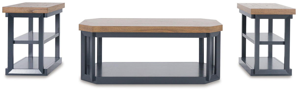 Landocken - Occasional Table Set (Set of 3) - Brown / Blue