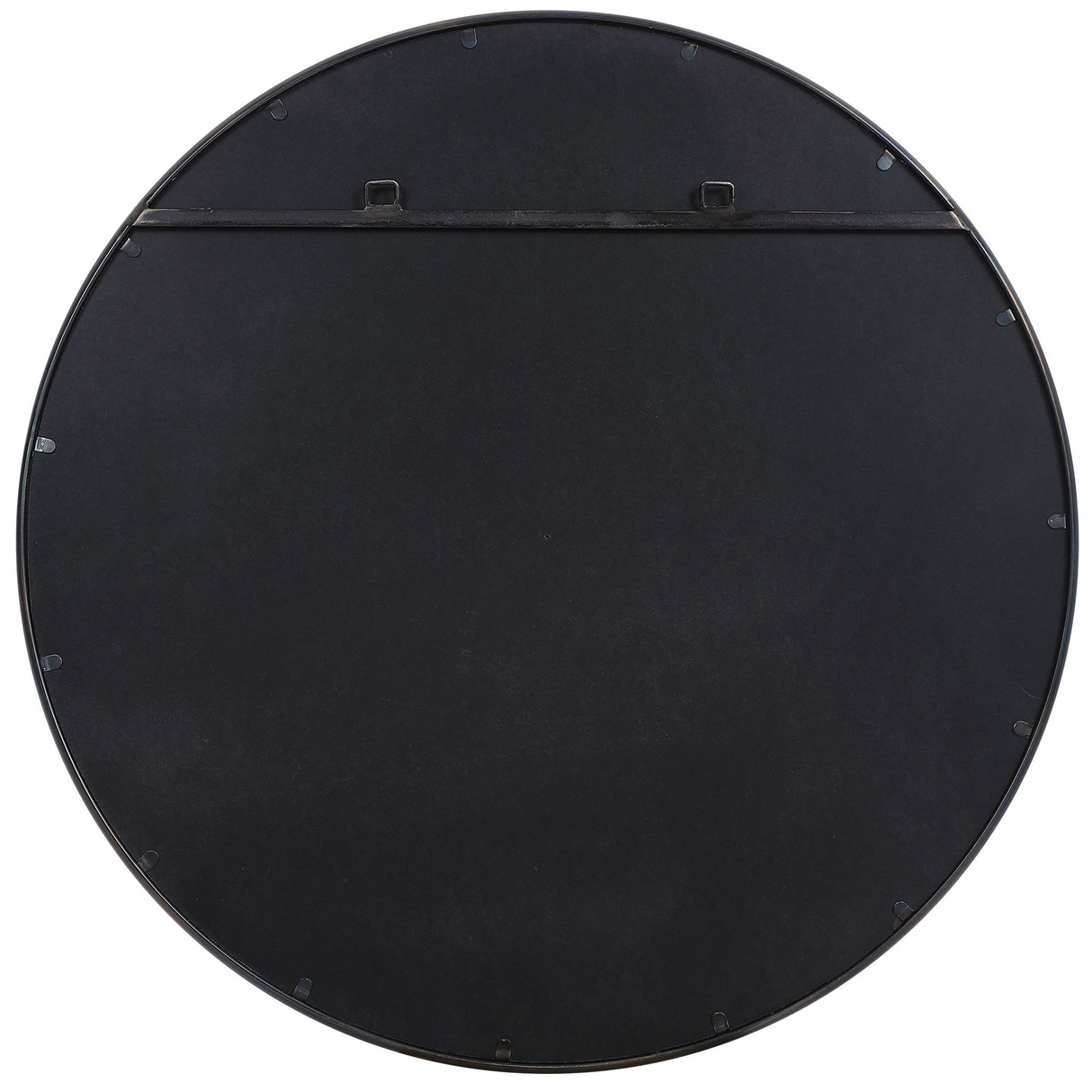 Belham - Round Iron Mirror - Black