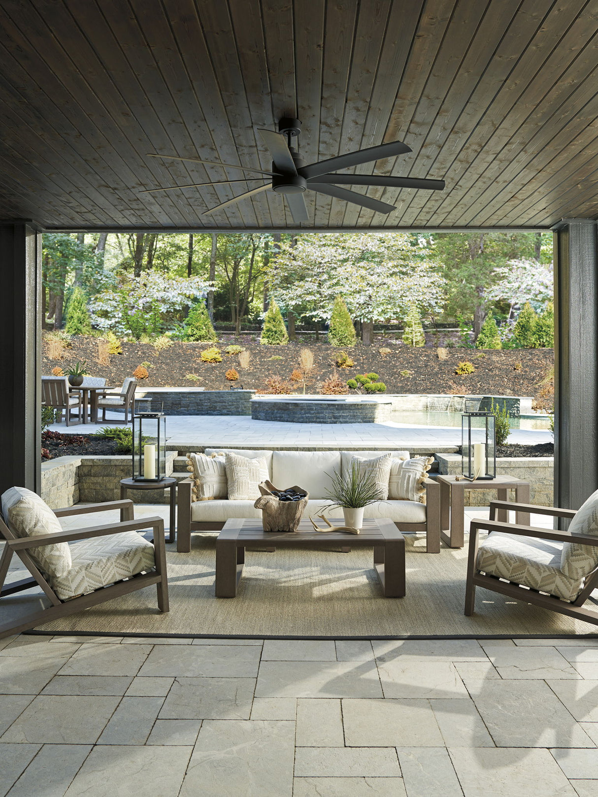 Mozambique - Lounge Chair - Beige / Dark Brown