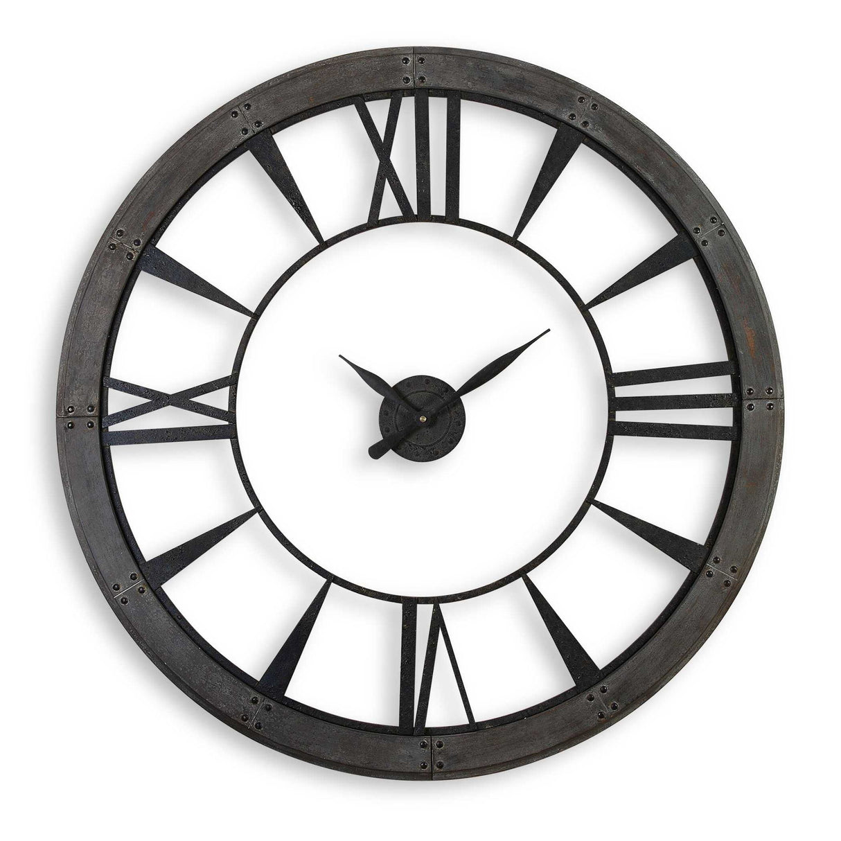 Ronan - Wall Clock, Large - Brown, Dark