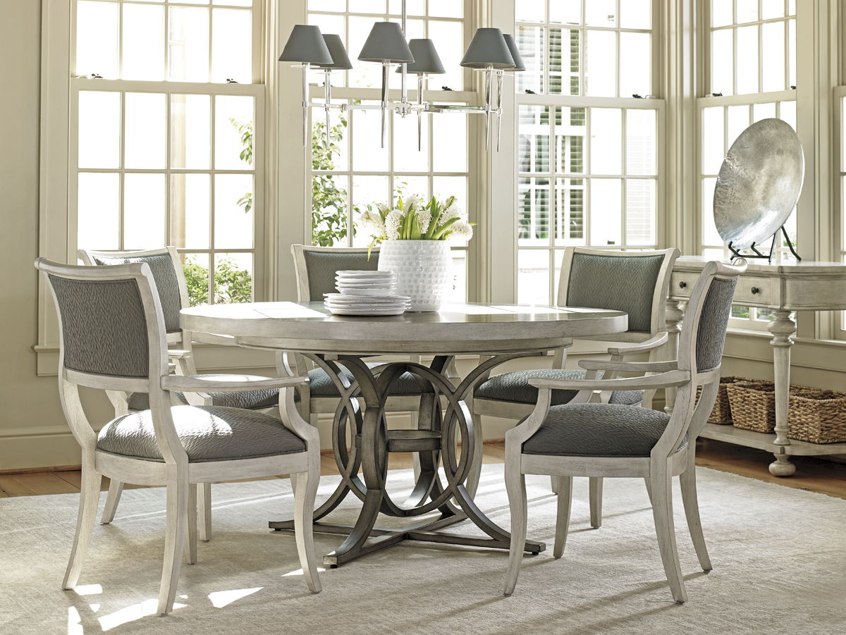 Oyster Bay - Calerton Round Dining Table - Pearl Silver