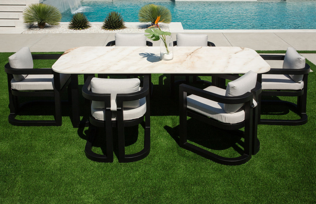 Malibu - 96" Dining Table - Black / White