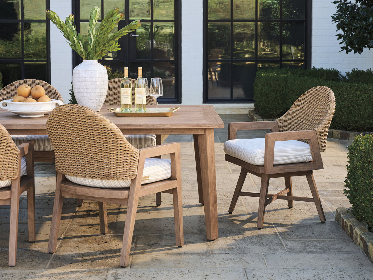 Isle Of Palms - Swivel Dining Chair - Dark Brown / White