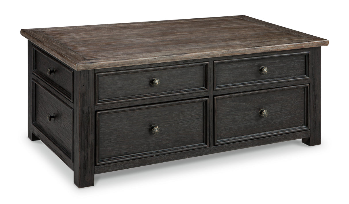 Tyler Creek - Lift Top Cocktail Table - Grayish Brown / Black