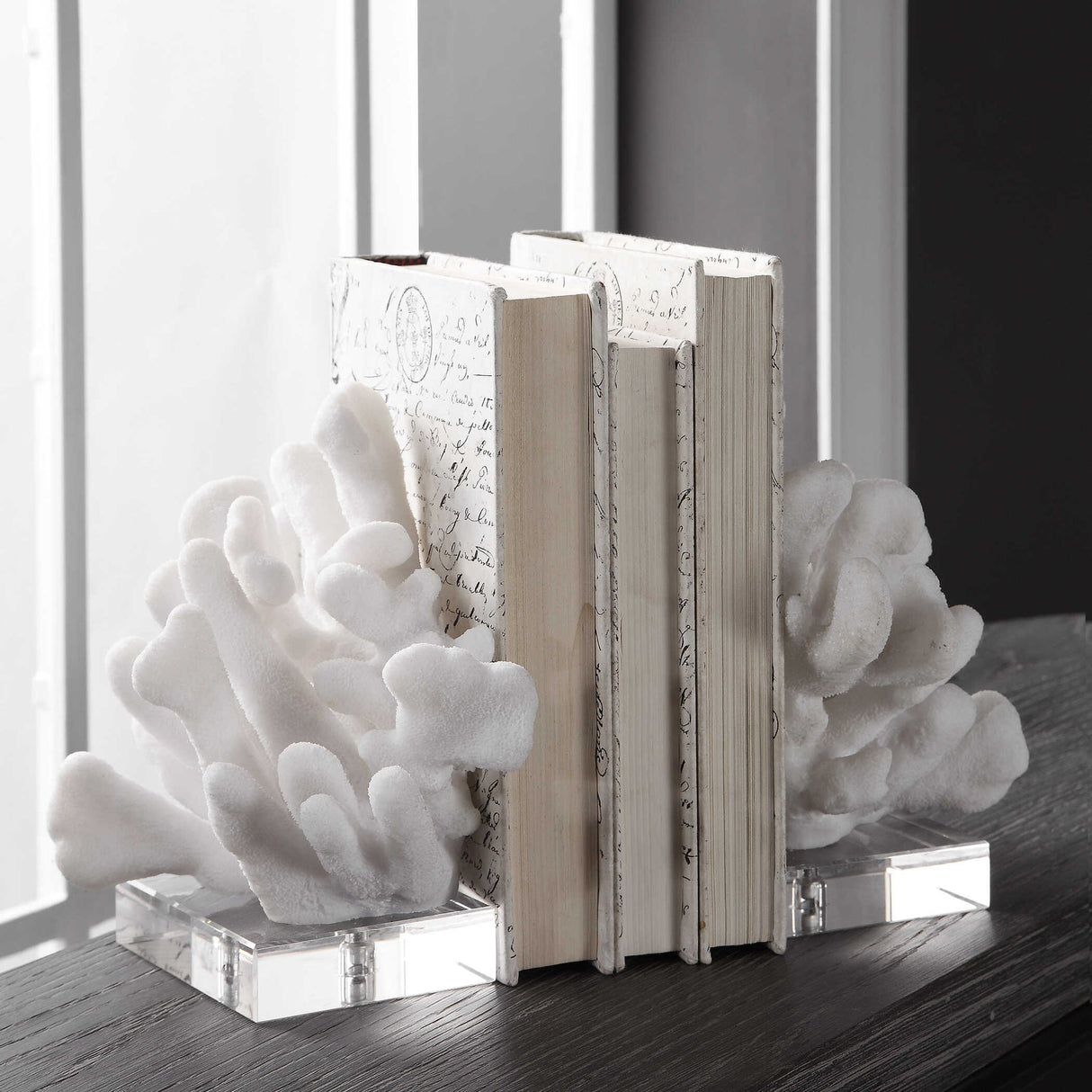 Charbel - Bookends, Set Of 2 - White