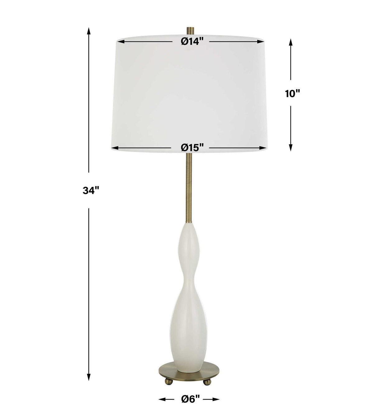 Annora - Glossy Table Lamp - White