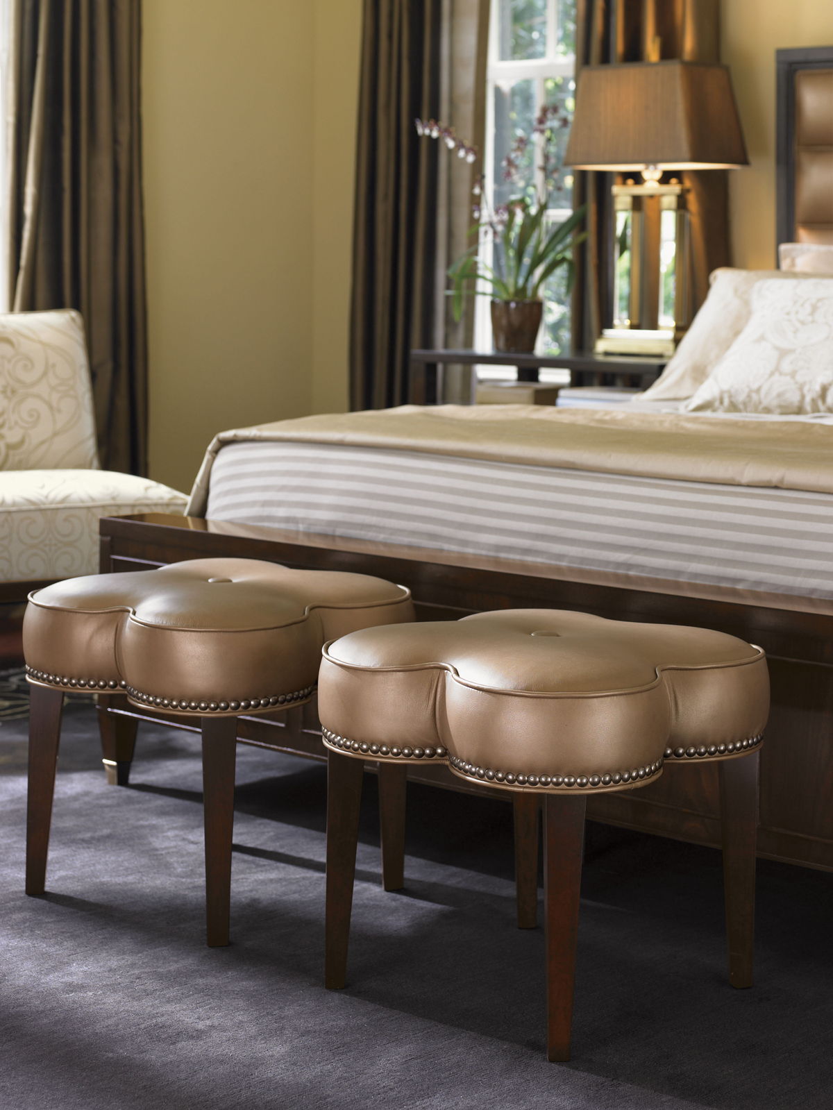 Lexington Leather - Pampelonne Leather Ottoman - Light Brown