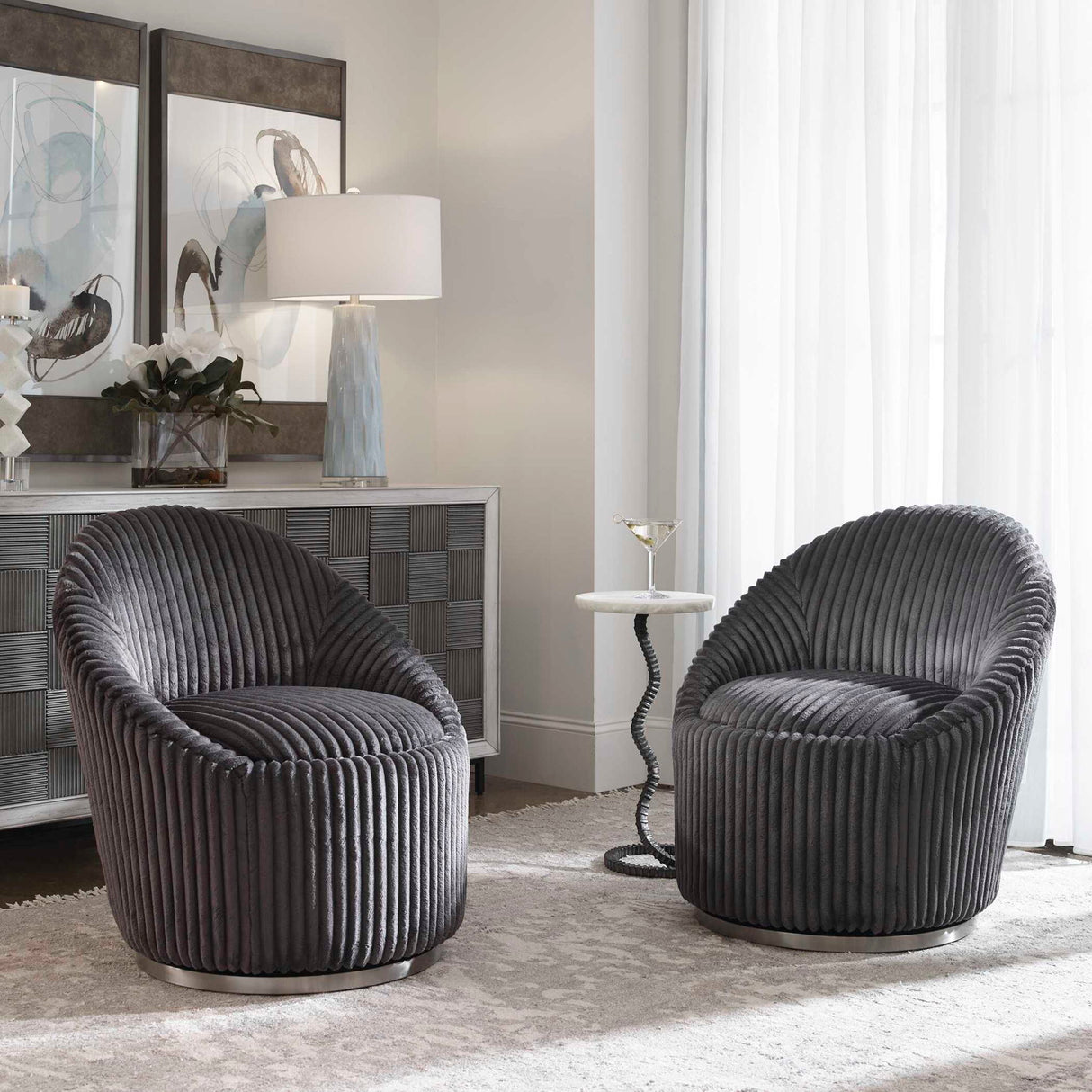 Crue - Fabric Swivel Chair