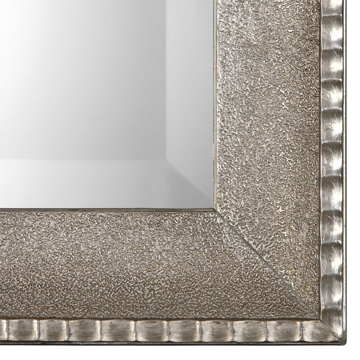 Textured Surface Mirror - Metallic Silver & Light Gray