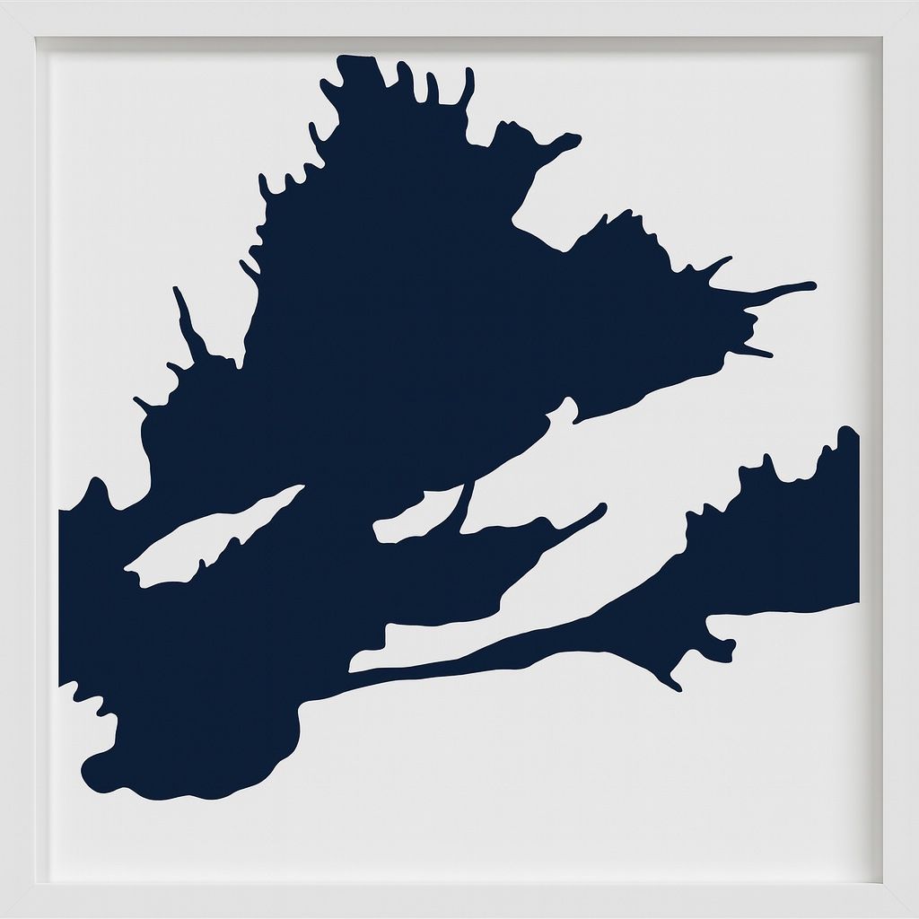 Vine Visions Barb Framed Print - Navy / White