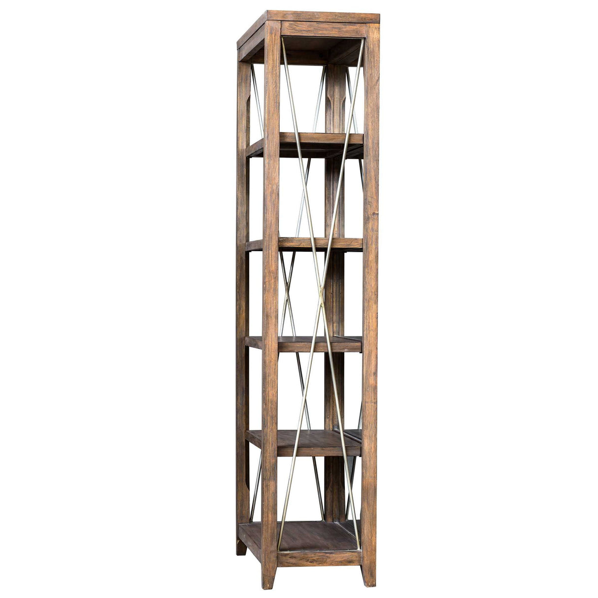 Delancey - Weathered Oak Etagere - Brown, Dark