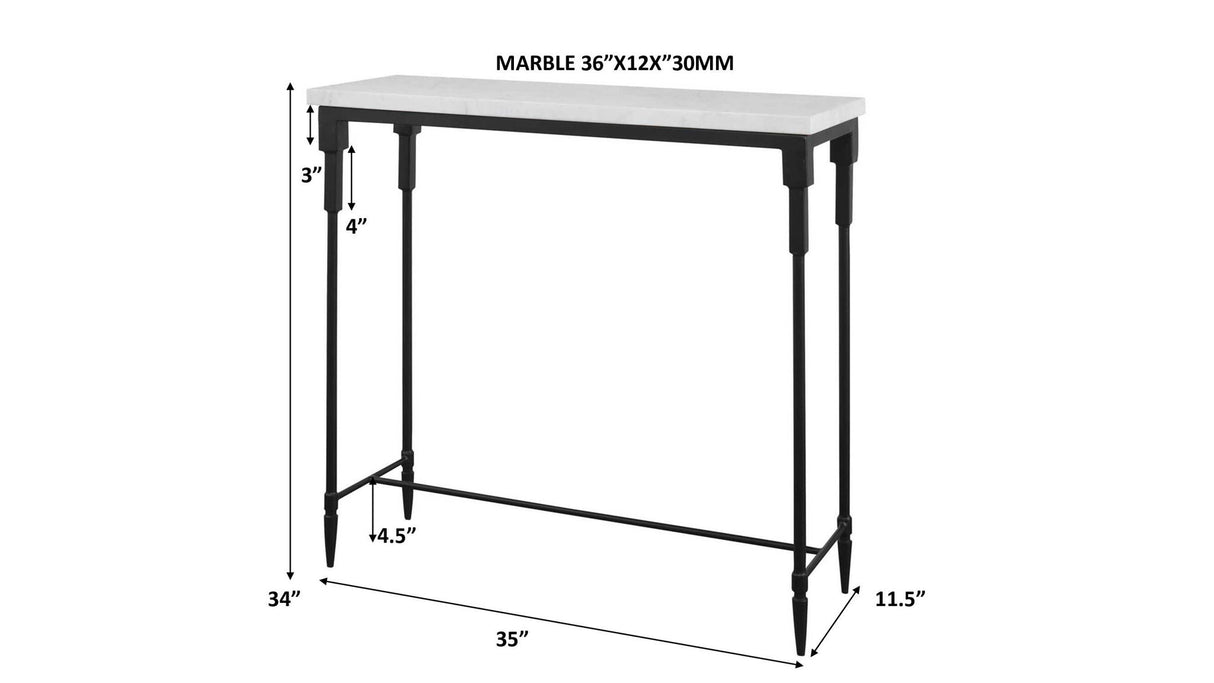 Bourges - Marble Console Table - White