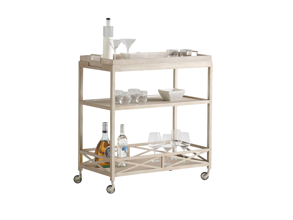 Malibu - Anacapa Metal Bar Cart - Beige