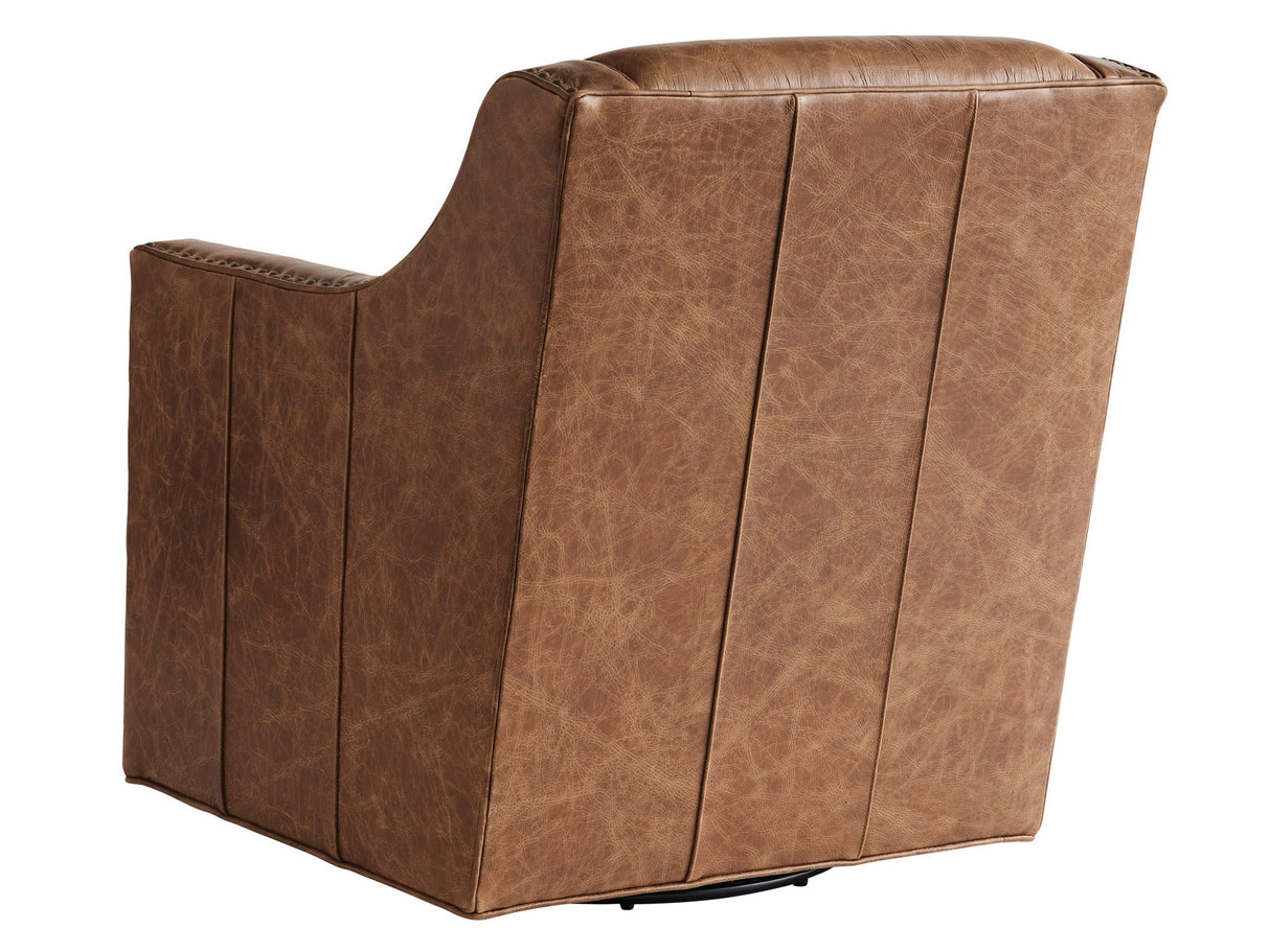 Couture Leather - Tyler Leather Ottoman - Dark Brown