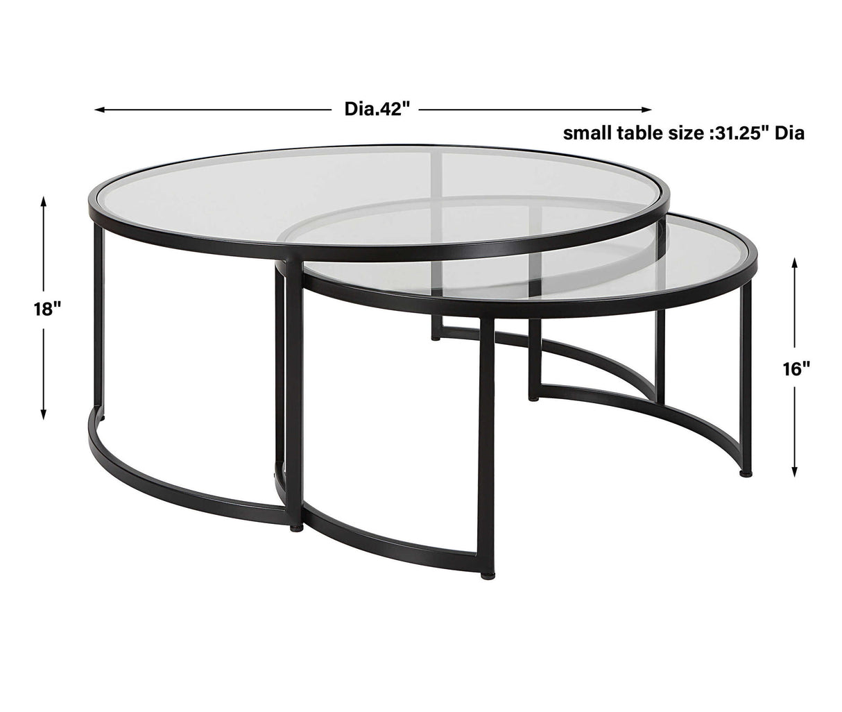 Rhea - Nesting Coffee Tables, Set Of 2 - Black