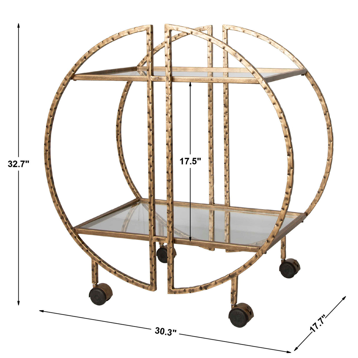 Zelina - Bar Cart - Gold