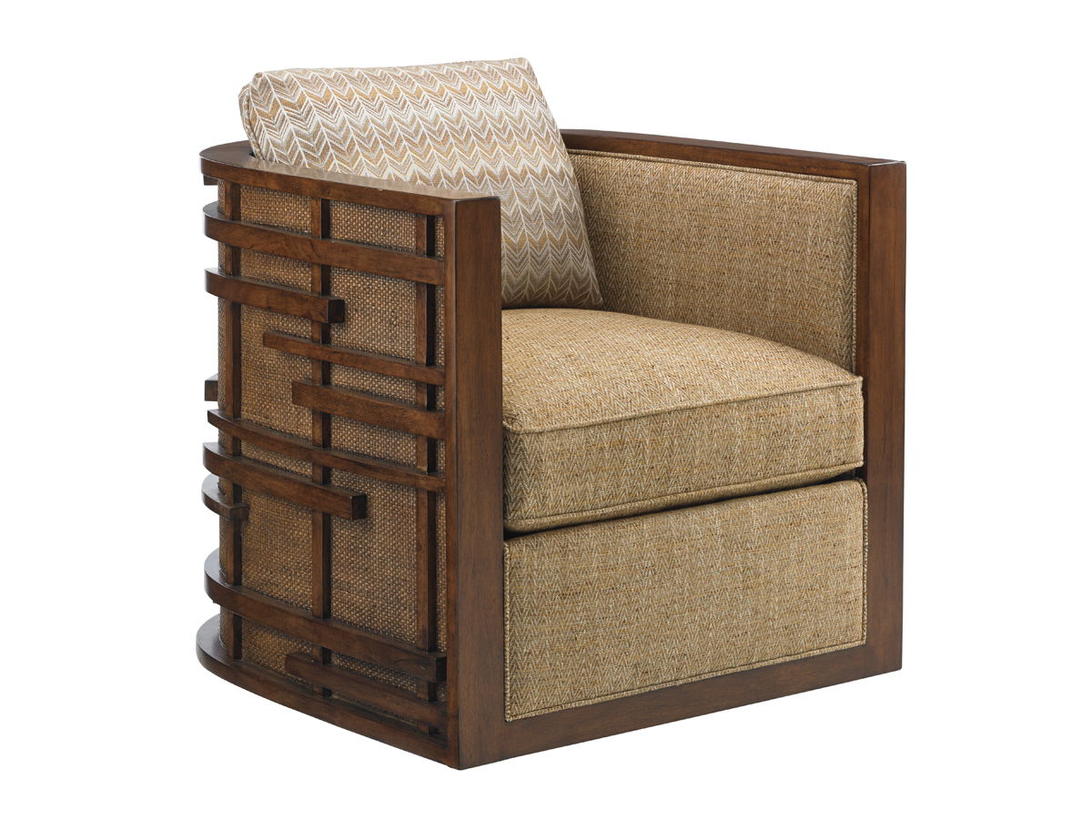 Island Fusion - Semerang Swivel Chair - Dark Brown / Light Brown