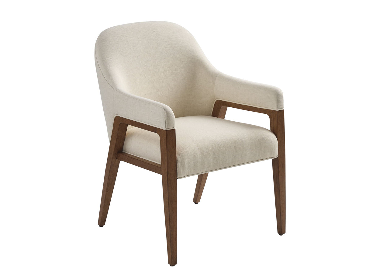 La Costa - Seacove Upholstered Arm Chair - Beige / Dark Brown