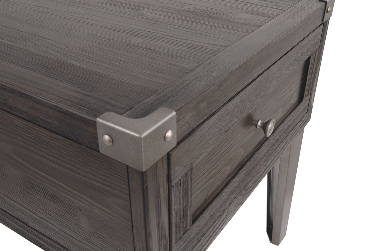 Todoe - Rectangular End Table - Dark Gray