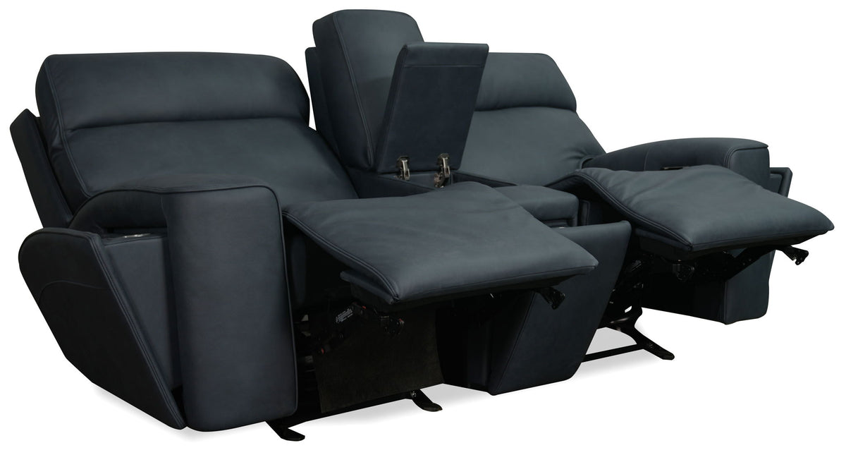 MS - Riverton Power Gliding Console Loveseat With Power Headrest And Lumbar