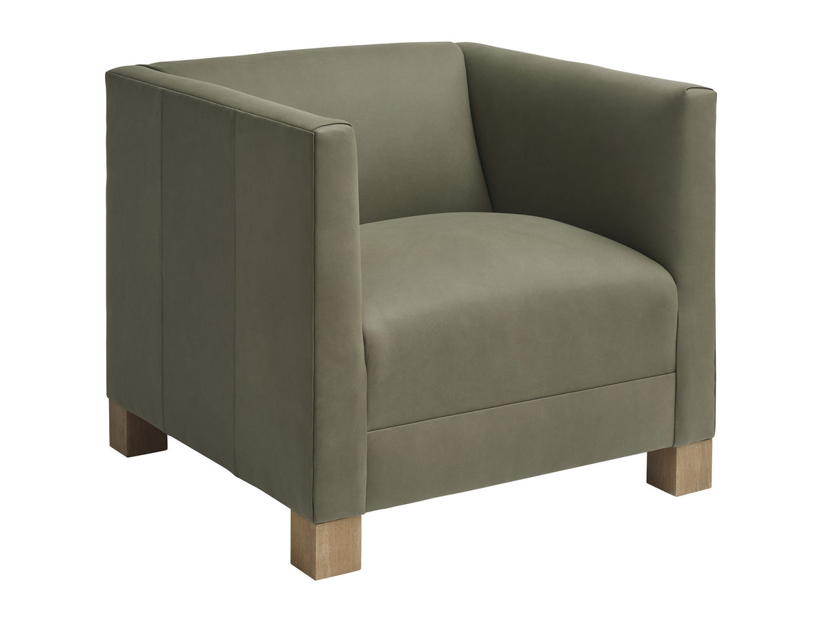 Barclay Butera Upholstery - Chandler Leather Chair - Dark Gray
