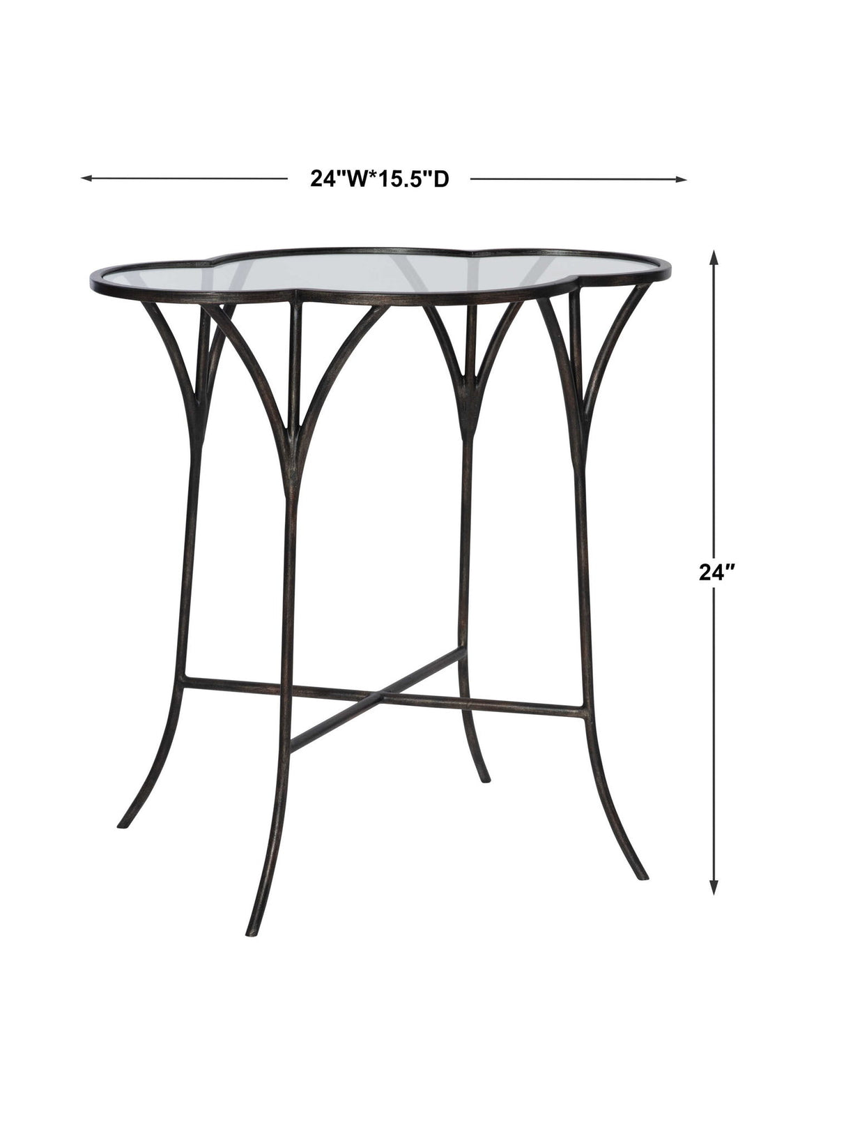 Adhira - Glass Accent Table - Black
