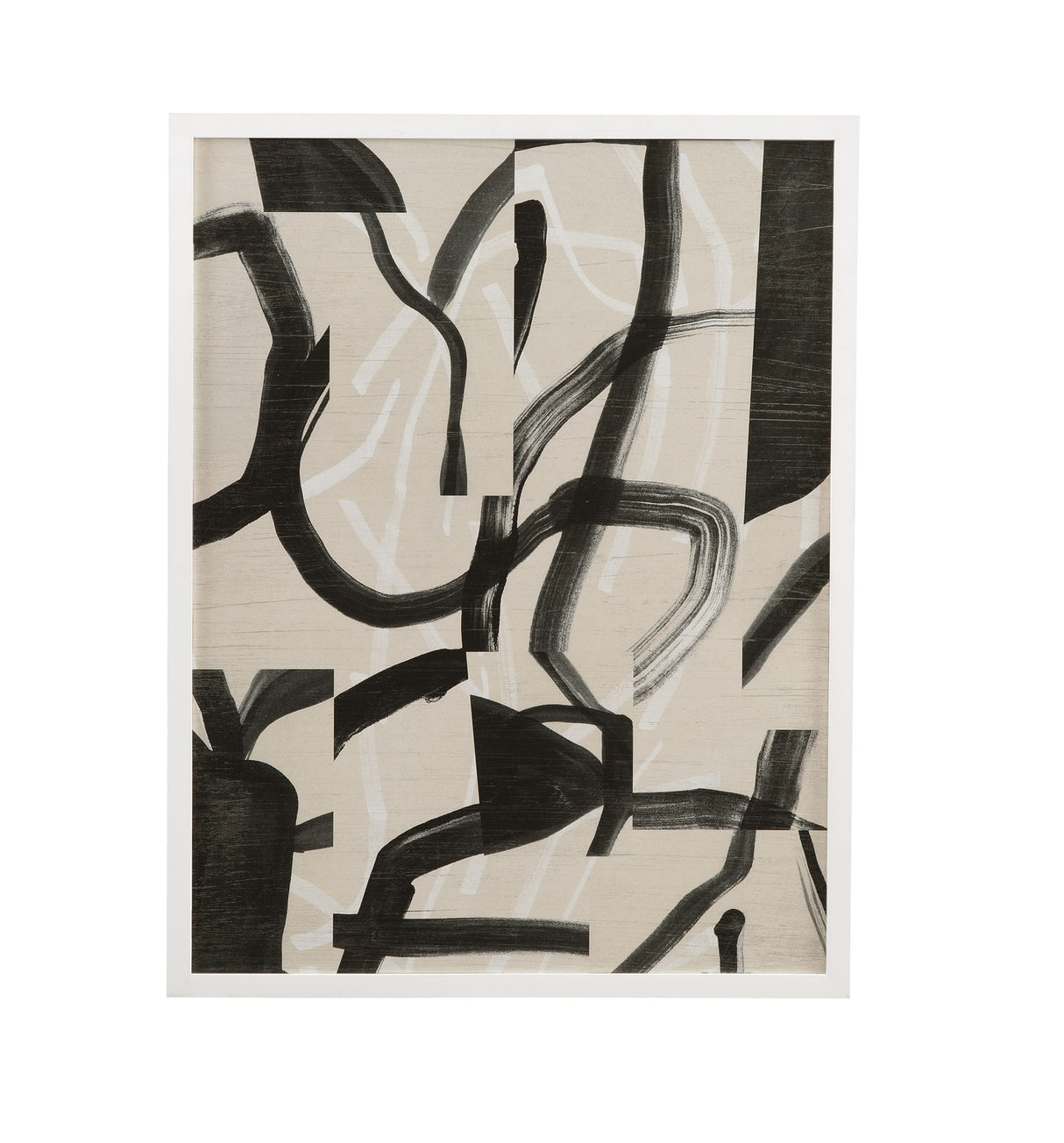 Ink Maze II Framed Print - Gray / Black