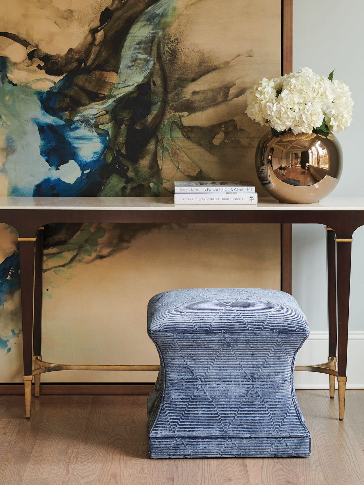 Carlyle - Sutton Ottoman - Blue