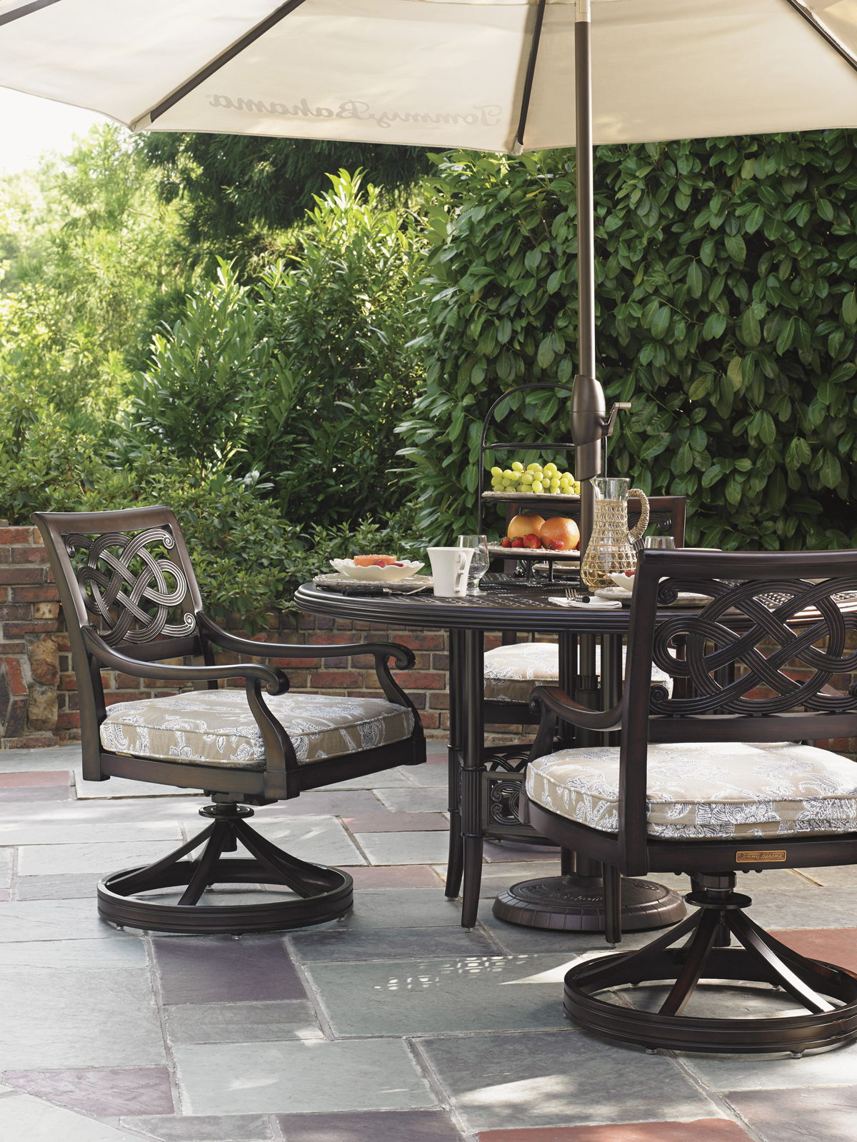 Royal Kahala Black Sands - Swivel Rocker Dining Chair - Dark Brown