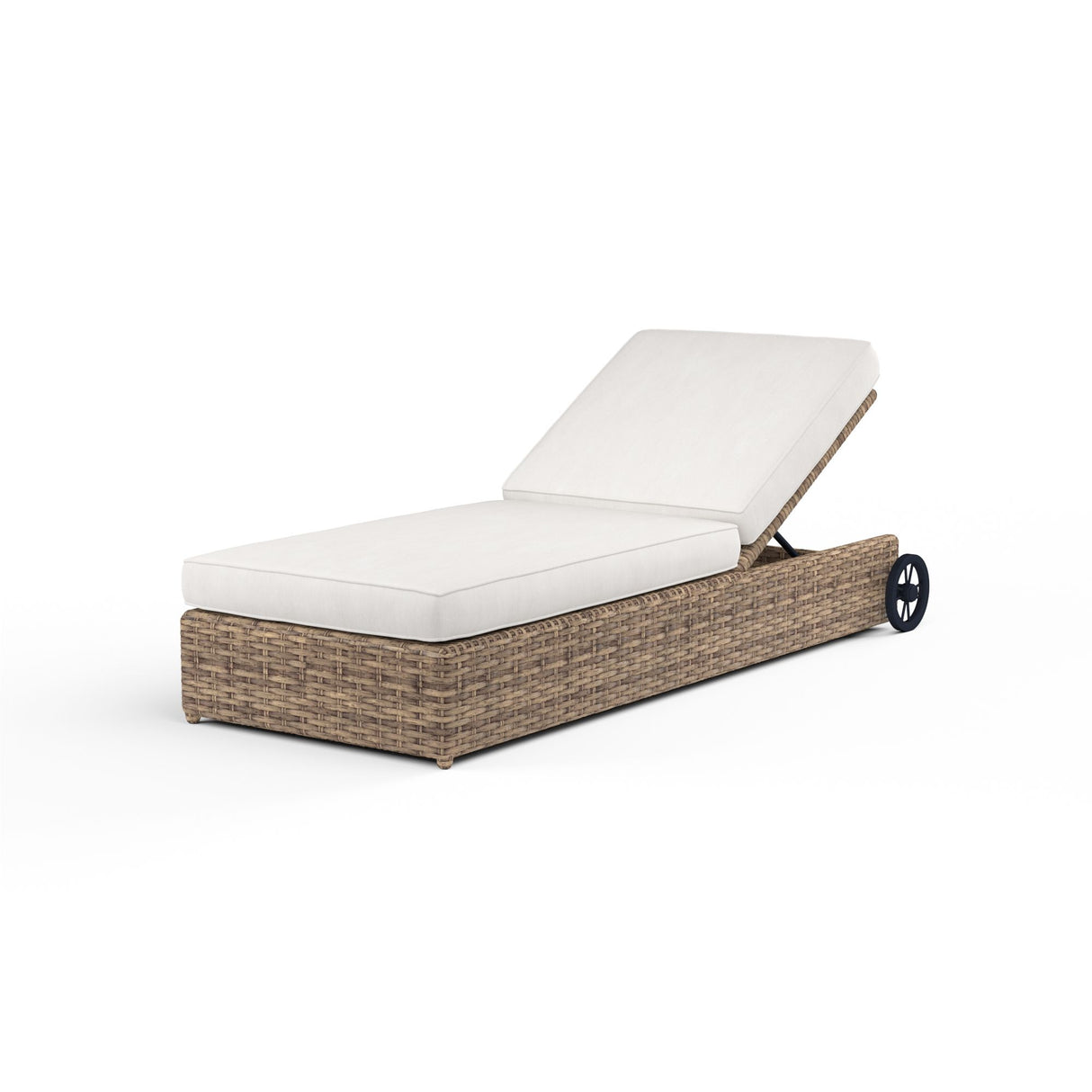 Havana - Adjustable Chaise, With Self Welt - Canvas Flax / Dark Brown
