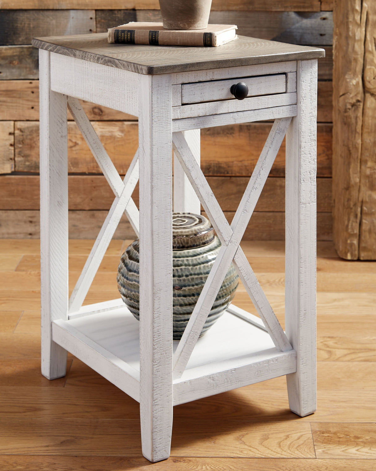 Adalane - Accent Table - White / Gray