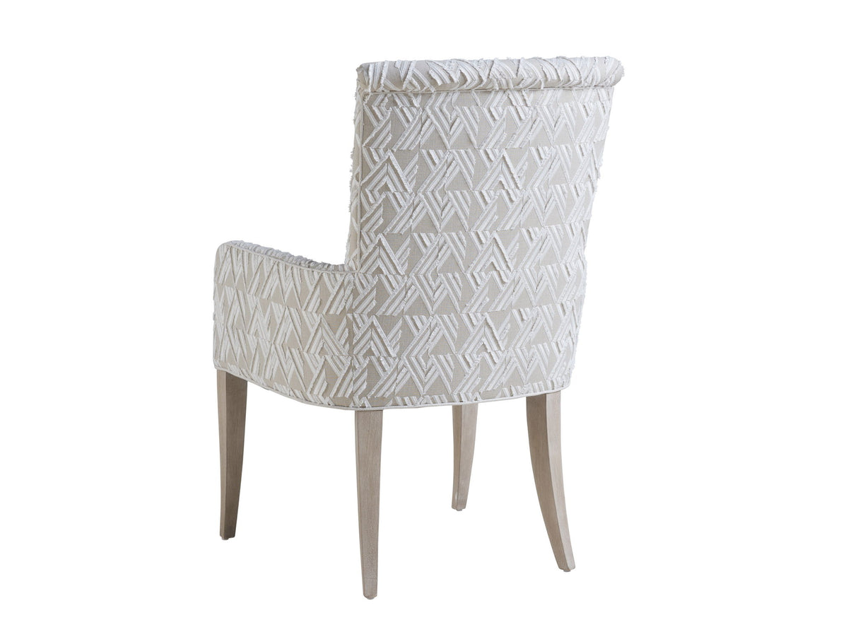 Malibu - Serra Upholstered Arm Chair - Pearl Silver