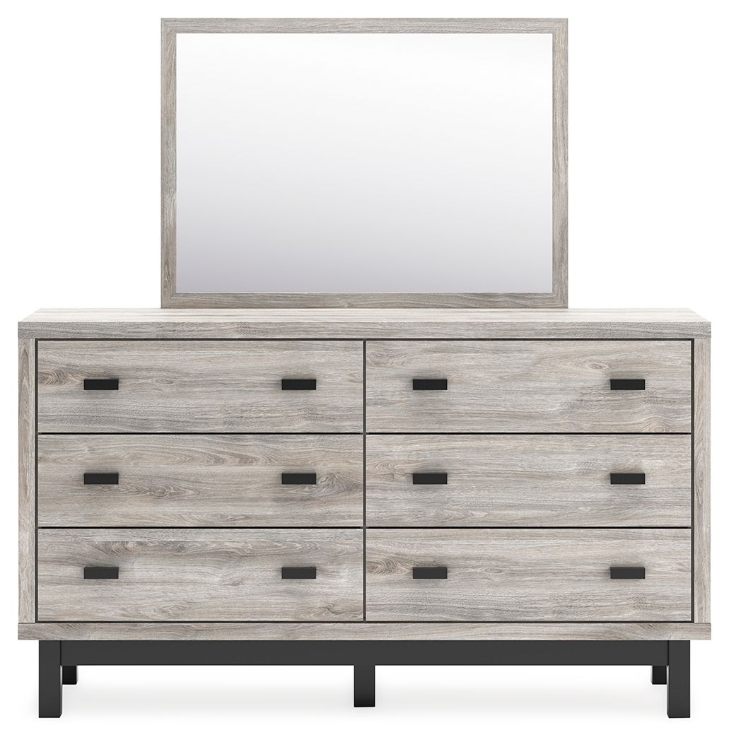 Vessalli - Dresser And Mirror - Gray