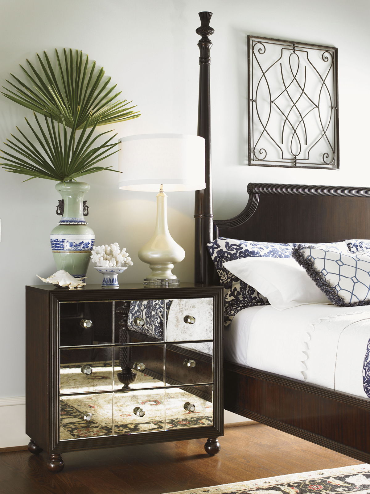 Royal Kahala - Starlight Mirrored Nightstand - Dark Brown