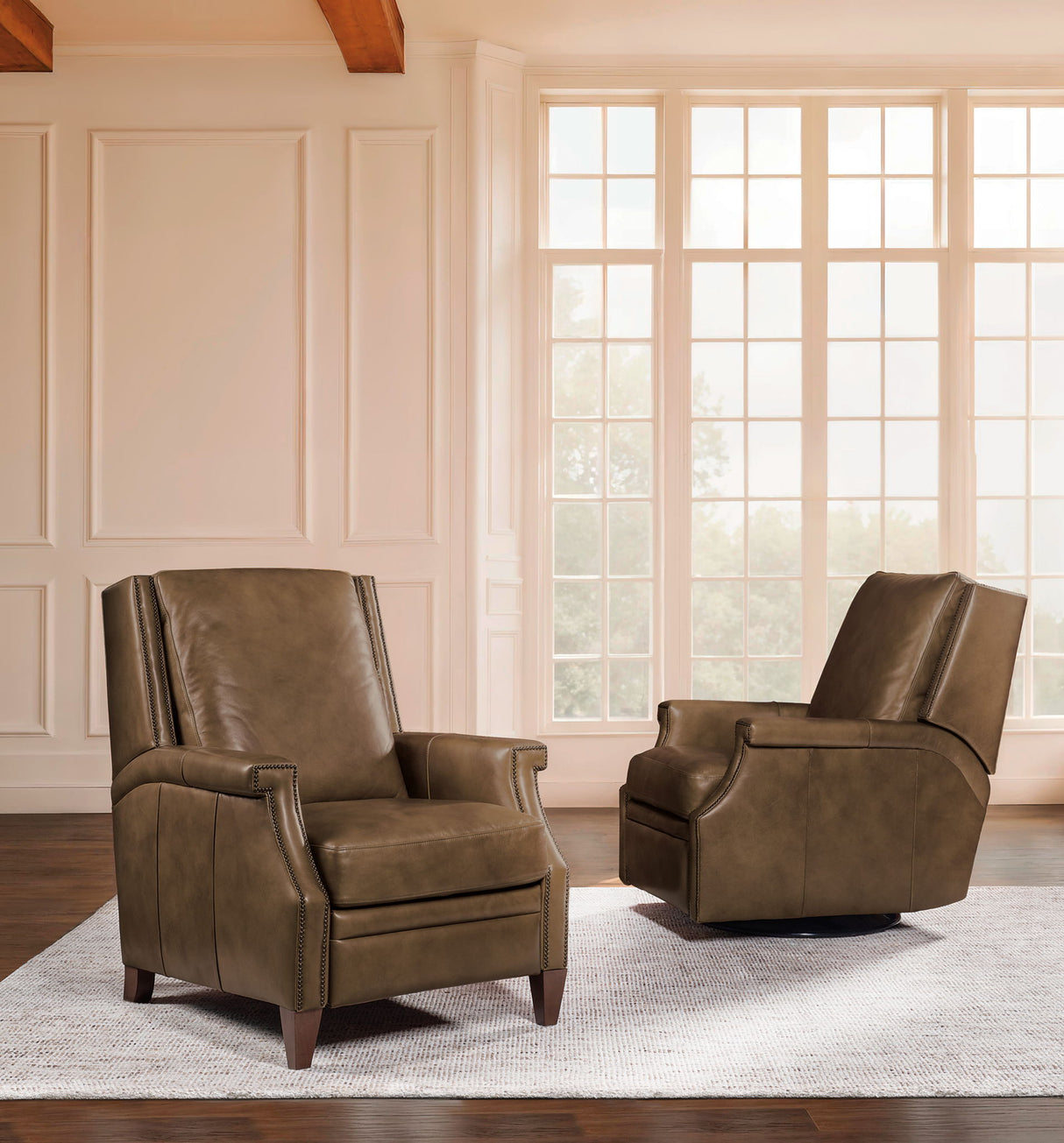 RC - Collier Power Swivel Glider Recliner - Brown