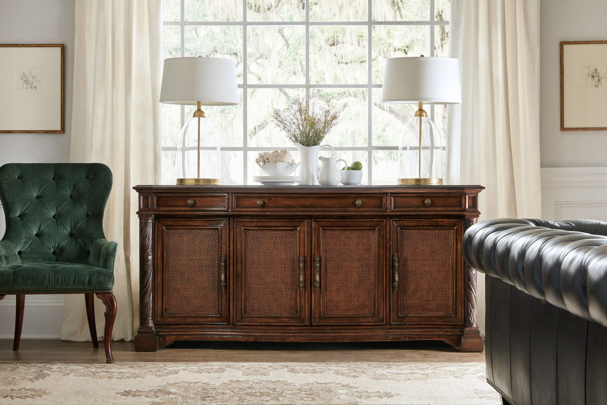 Charleston - Four Door-Three Drawer Buffet - Dark Brown