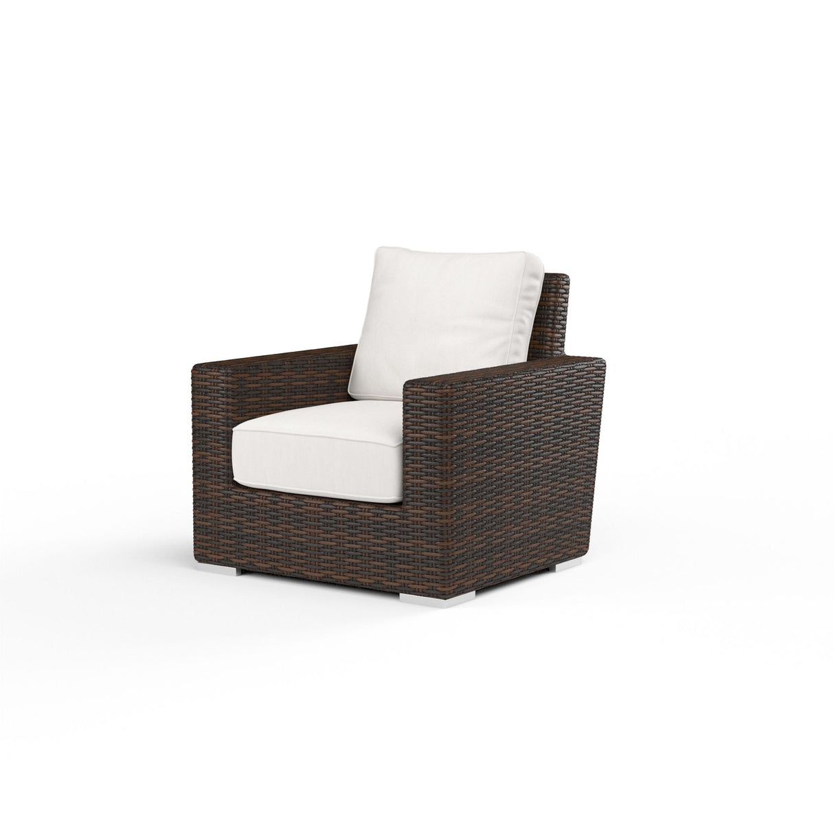 Montecito - Club Chair, With Self Welt - Canvas Flax / Dark Brown