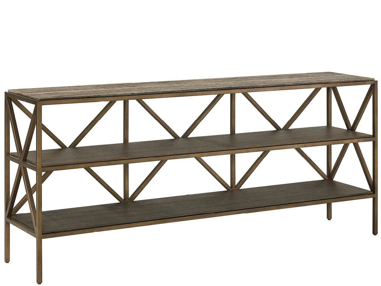 Montclair - Brindle Console - Light Brown / Dark Brown