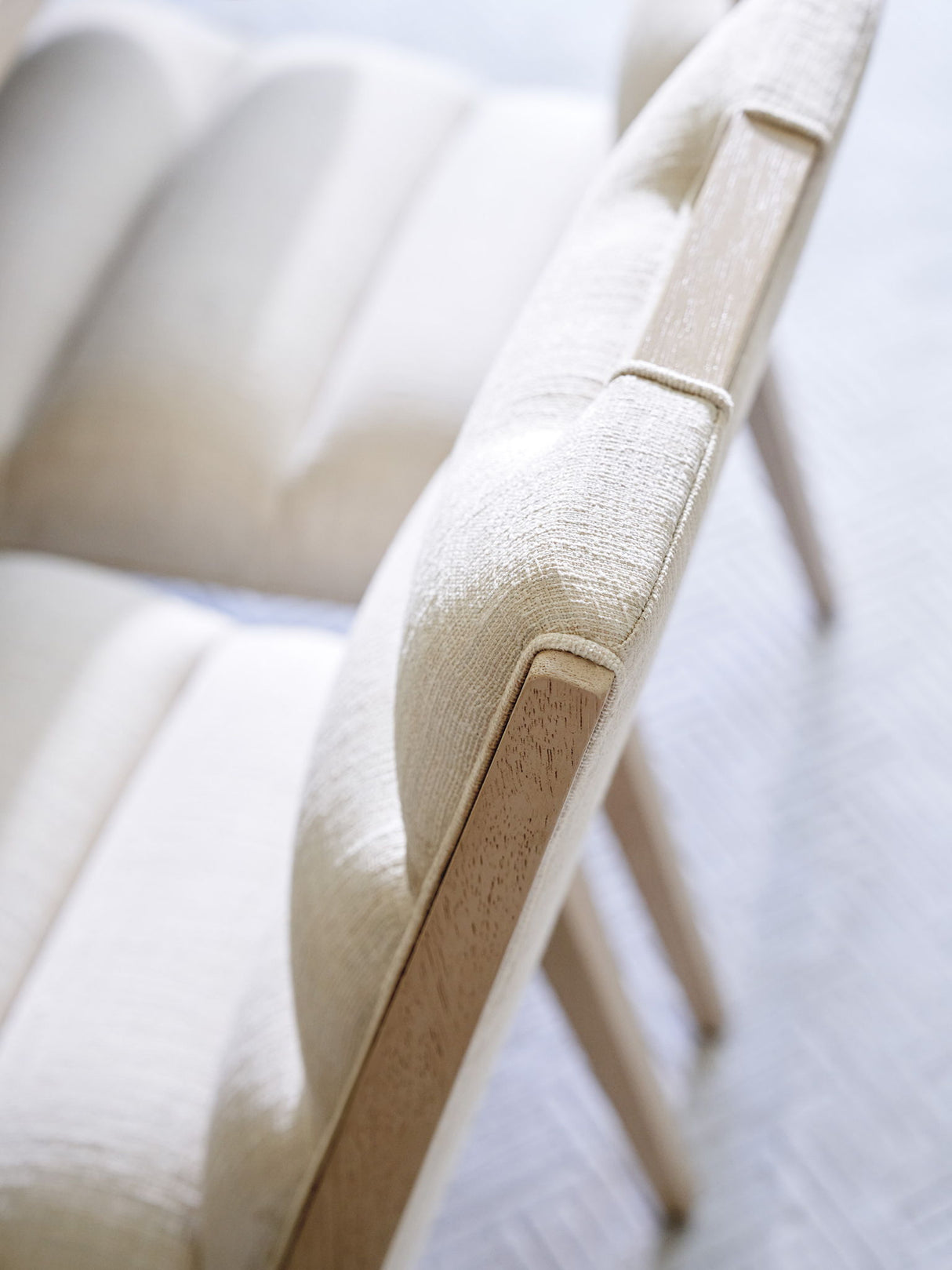 Sunset Key - Aiden Channeled Upholstered Side Chair - Light Beige