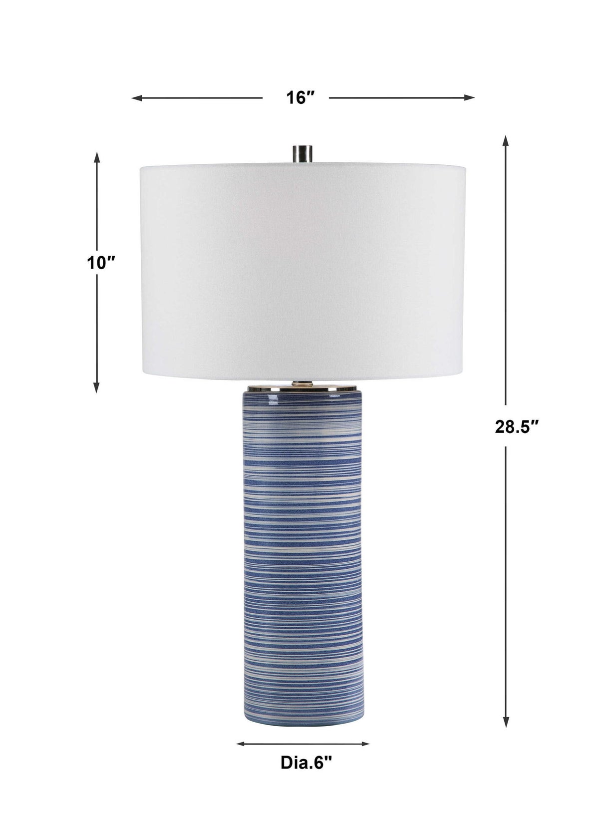 Montauk - Striped Table Lamp - Blue
