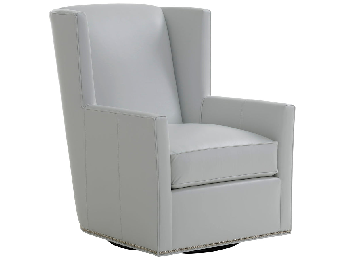 Lexington Leather - Finley Leather Swivel Chair - Gray