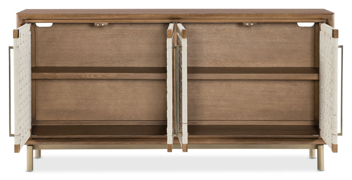 Commerce And Market - Savana Woven Front Credenza - Medium Wood