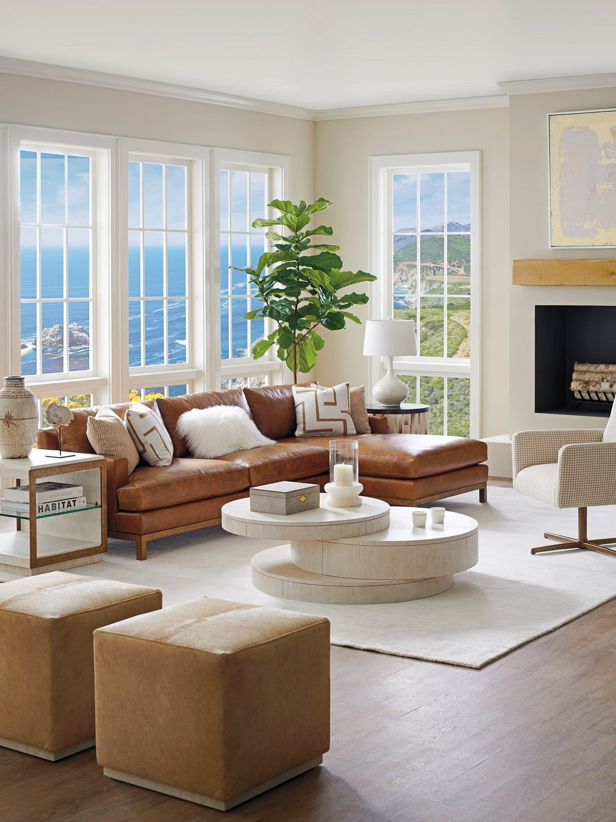 Carmel - Ventana Round Cocktail Table - Beige