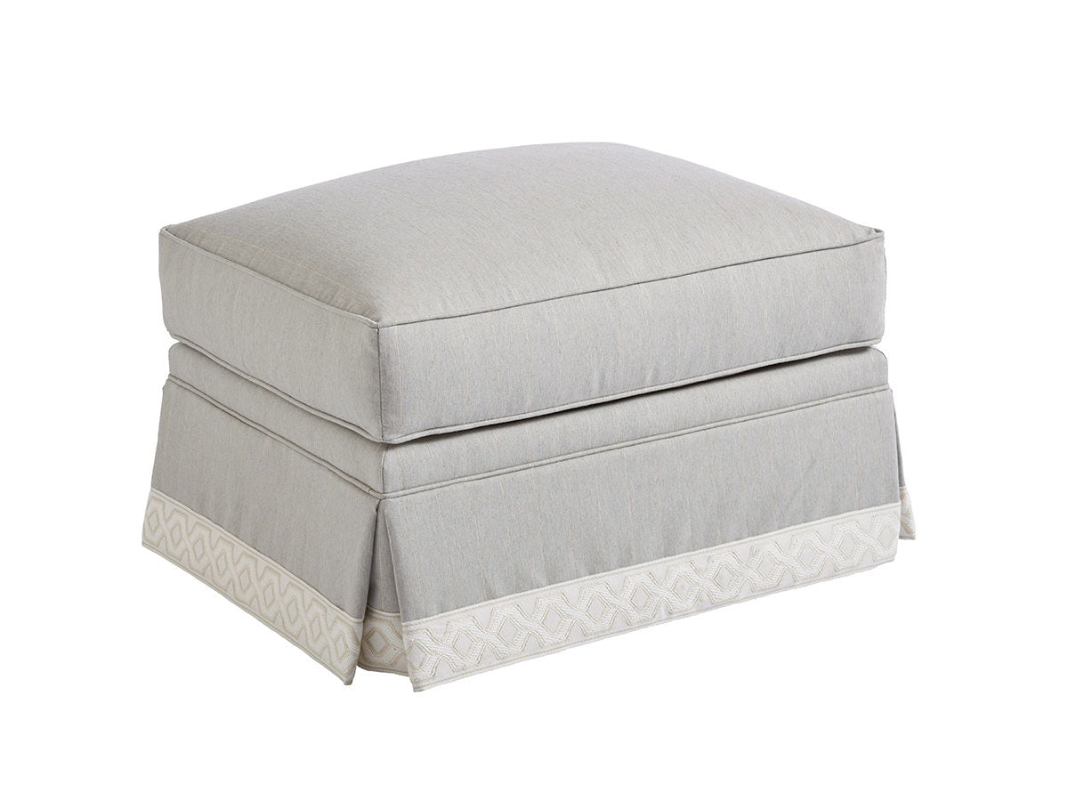 Barclay Butera Upholstery - Blaire Ottoman - Pearl Silver