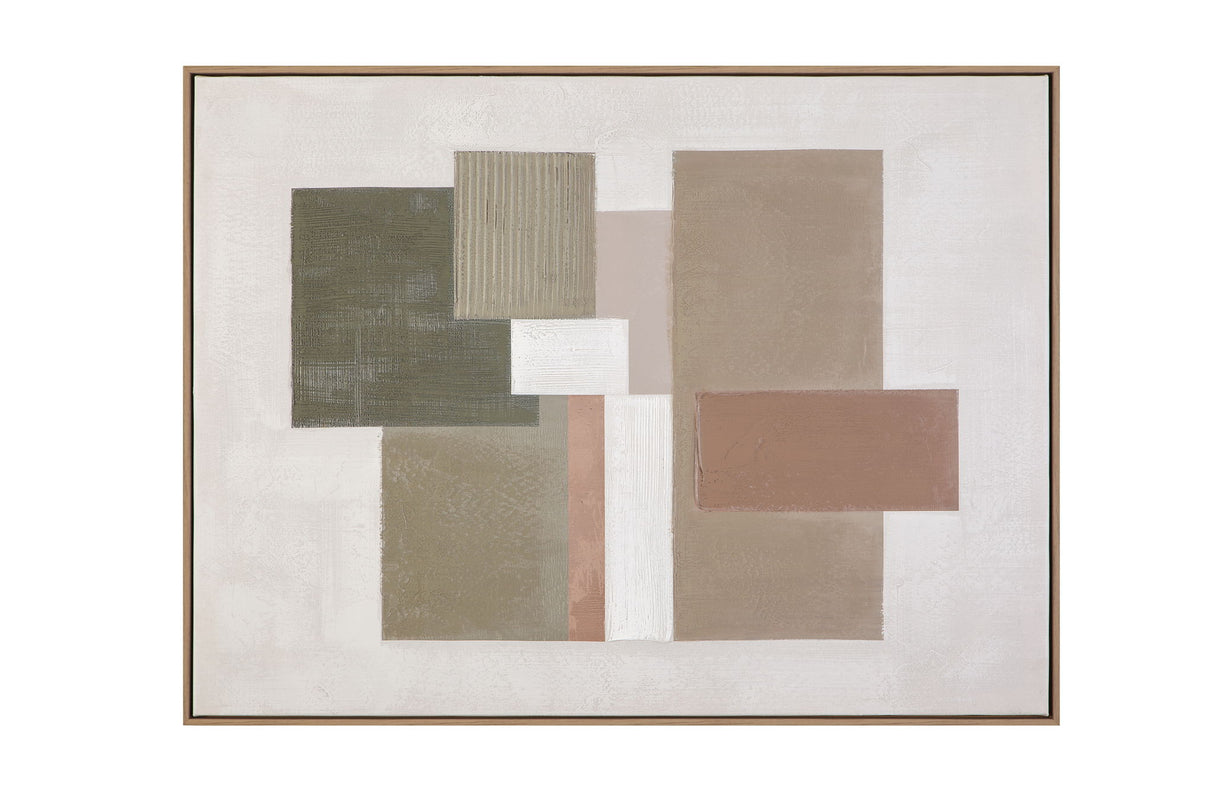 Verdant Structure Framed Canvas - Brown
