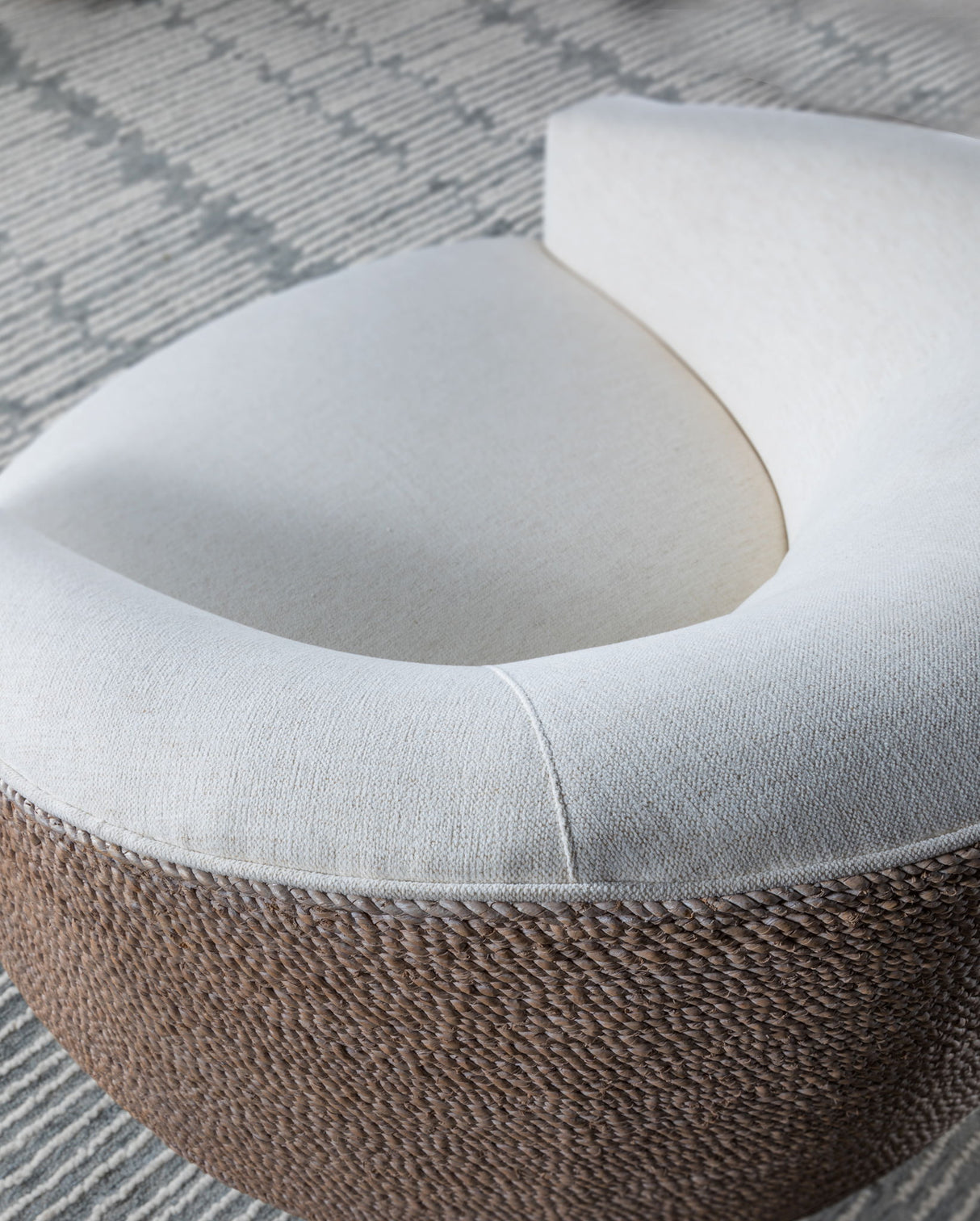 Artistica Upholstery - Natalie Woven Swivel Chair - White / Dark Brown