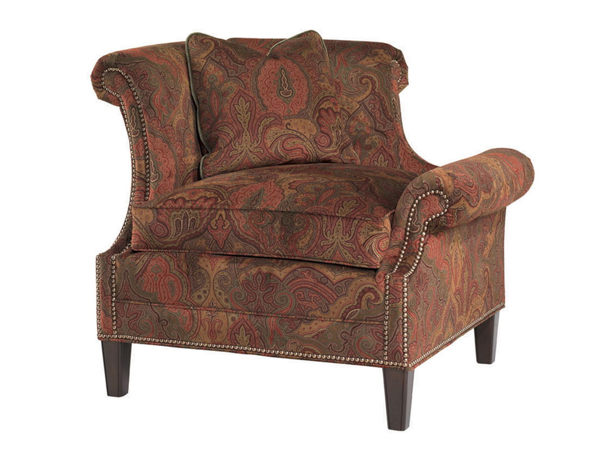 Lexington Upholstery - Braddock Left Arm Facing Chair - Dark Red